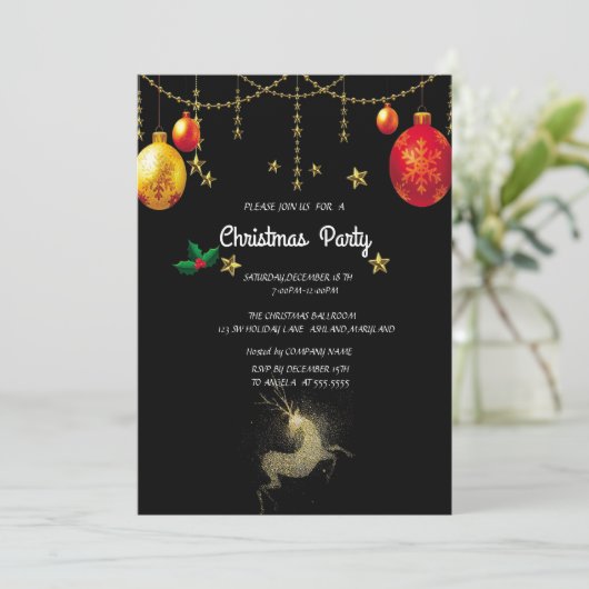 Weihnachts-Party Einladung (Stehend Vorderseite)