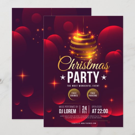 Weihnachts-Party Einladung (Vorne/Hinten)