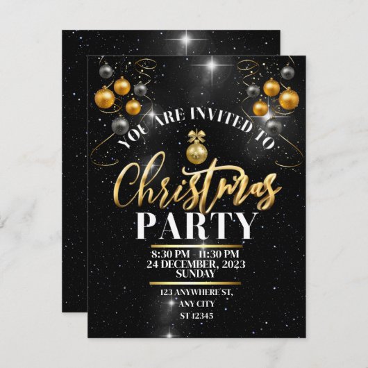 Weihnachts-Party Einladung (Vorne/Hinten)