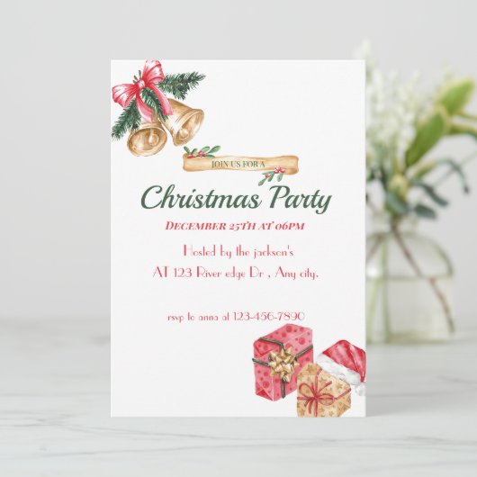 Weihnachts-Party Einladung (Stehend Vorderseite)