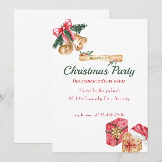 Weihnachts-Party Einladung (Vorne/Hinten)