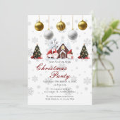 Weihnachts-Party Einladung (Stehend Vorderseite)