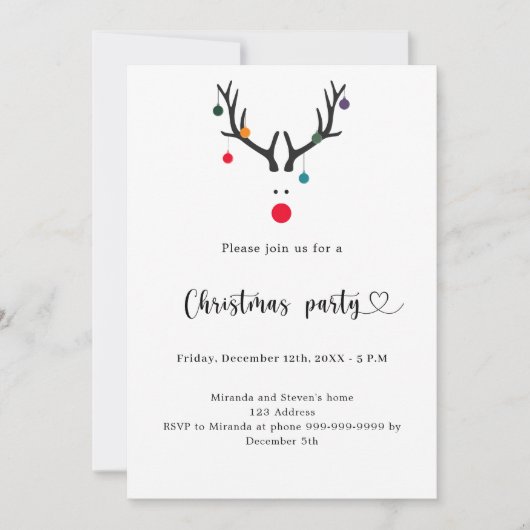 Weihnachts-Party Einladung (Vorderseite)