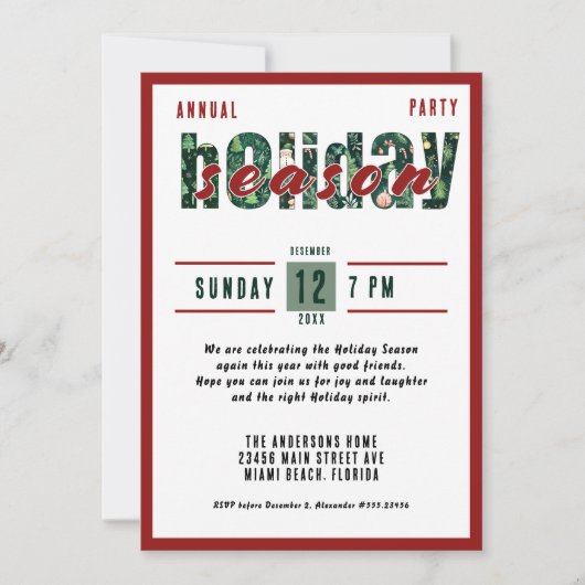 Weihnachts-Party Einladung (Vorderseite)