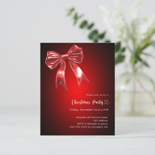 Weihnachts-Party Einladung (Stehend Vorderseite)
