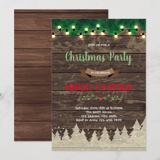 Weihnachts-Party Einladung (Vorne/Hinten)