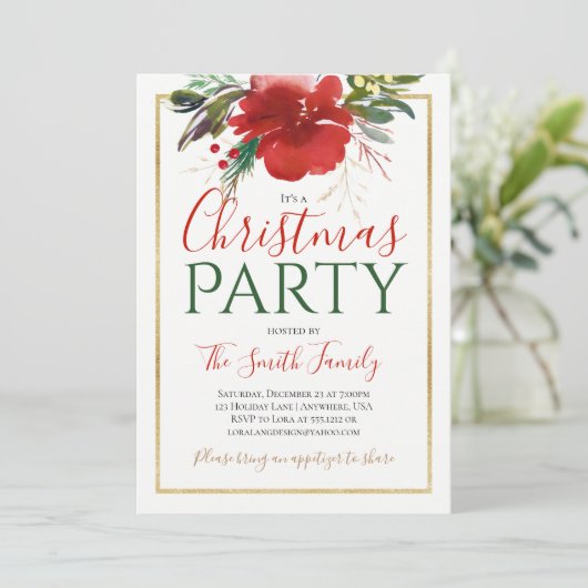 Weihnachts-Party Einladung (Stehend Vorderseite)