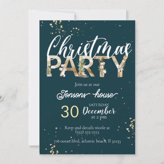 Weihnachts-Party Einladung (Vorderseite)