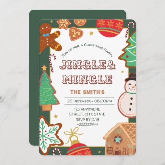 Weihnachts-Party Einladung (Vorne/Hinten)