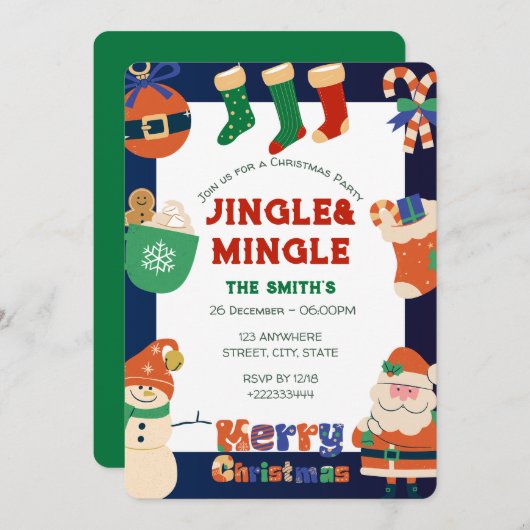 Weihnachts-Party Einladung (Vorne/Hinten)