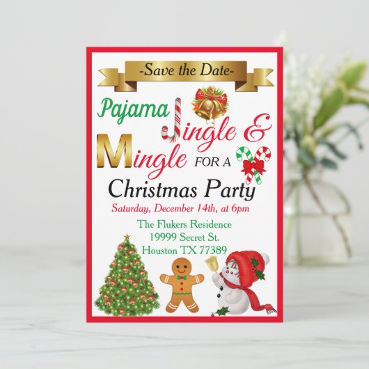 Weihnachts-Party Einladung (Stehend Vorderseite)