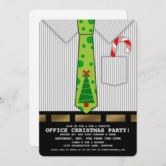 Weihnachts-Party Einladung am Sonntag (Vorne/Hinten)