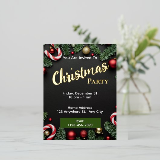 Weihnachts-Party Einladung bearbeitbare Fohlen Pos (Stehend vorne)