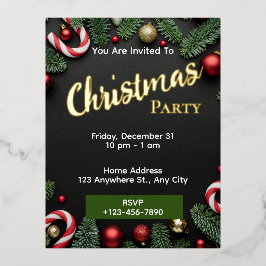 Weihnachts-Party Einladung bearbeitbare Fohlen Pos