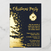 Weihnachts-Party Einladung Blau und Gold (Vorderseite)