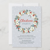Weihnachts-Party Einladung | Blütenblau (Vorderseite)