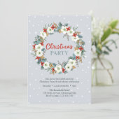 Weihnachts-Party Einladung | Blütenblau (Stehend Vorderseite)