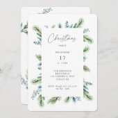 Weihnachts-Party Einladung Boho Spruce und Fir (Vorne/Hinten)