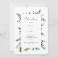 Weihnachts-Party Einladung Boho Spruce und Fir