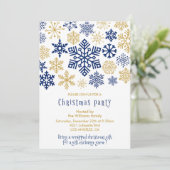Weihnachts-Party Einladung Chic Snowflakes (Stehend Vorderseite)