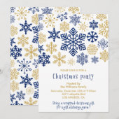 Weihnachts-Party Einladung Chic Snowflakes (Vorne/Hinten)