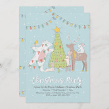 Weihnachts-Party Einladung | Dekorationsbaum