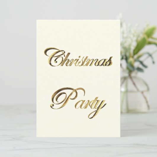 Weihnachts-Party Einladung Elegante Imitate (Stehend Vorderseite)