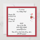 Weihnachts-Party Einladung Flamingo in Weihnachtsm (Rückseite)