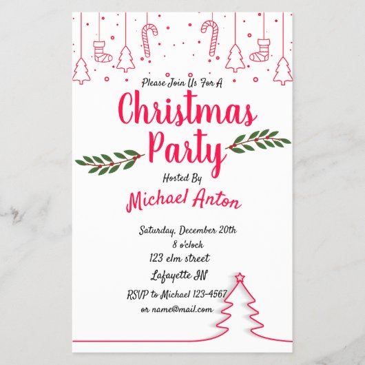 Weihnachts-Party Einladung Flyer (Vorne)