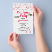 Weihnachts-Party Einladung Flyer (Handgriff)