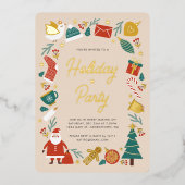 Weihnachts-Party Einladung Foil Weihnachtskarte (Vorderseite)