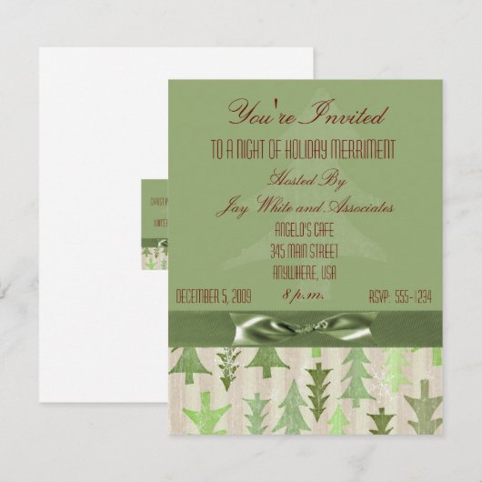 Weihnachts-Party Einladung für Business oder Perso (Vorne/Hinten)