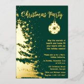 Weihnachts-Party Einladung Grün und Gold (Vorderseite)