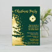 Weihnachts-Party Einladung Grün und Gold (Stehend vorne)