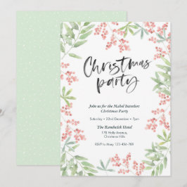 Weihnachts-Party Einladung | heilige Blätter