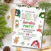 Weihnachts-Party Einladung im hässlichen Sweater,