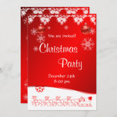 Weihnachts-Party Einladung im roten Hintergrund (Vorne/Hinten)