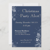 Weihnachts-Party Einladung in Blue&White (Vorderseite)