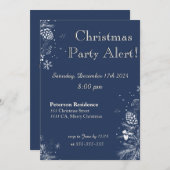 Weihnachts-Party Einladung in Blue&White (Vorne/Hinten)