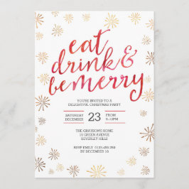Weihnachts-Party Einladung | Iss Drink sei fröhlic