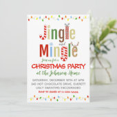 Weihnachts-Party Einladung Jingle und Mingle (Stehend Vorderseite)