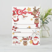 Weihnachts-Party Einladung-Karten Einladung (Stehend Vorderseite)