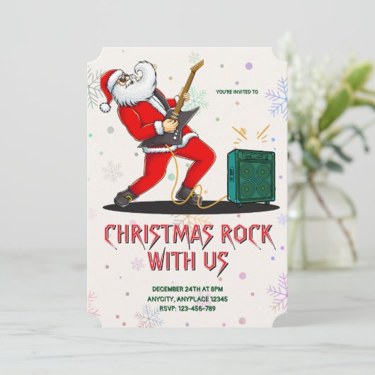 Weihnachts-Party Einladung, Kindereinladung Einladung (Stehend Vorderseite)