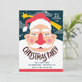 Weihnachts-Party Einladung lächeln (Stehend Vorderseite)