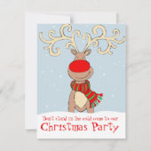 Weihnachts-Party Einladung leuchtet blau (Vorderseite)