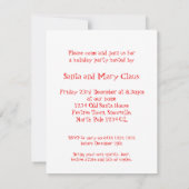 Weihnachts-Party Einladung leuchtet blau (Rückseite)