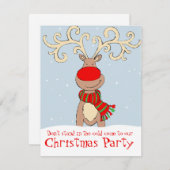 Weihnachts-Party Einladung leuchtet blau (Vorne/Hinten)