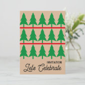 Weihnachts-Party Einladung, Minimalistischer Skand Einladung (Stehend Vorderseite)