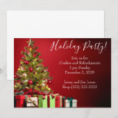 Weihnachts-Party Einladung mit Baum und Geschenken (Vorne/Hinten)