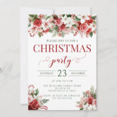 Weihnachts-Party Einladung mit Blütenbonbons (Vorderseite)